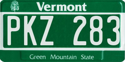 VT license plate PKZ283