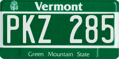 VT license plate PKZ285
