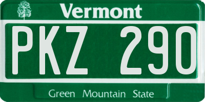 VT license plate PKZ290