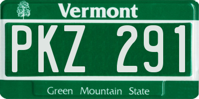 VT license plate PKZ291