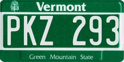 VT license plate PKZ293