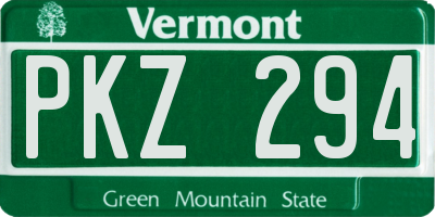 VT license plate PKZ294