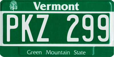VT license plate PKZ299
