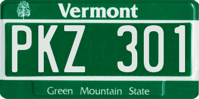 VT license plate PKZ301