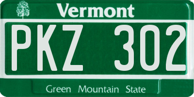 VT license plate PKZ302