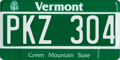 VT license plate PKZ304