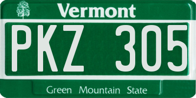 VT license plate PKZ305