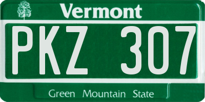 VT license plate PKZ307