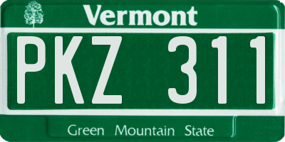 VT license plate PKZ311