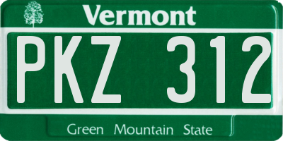 VT license plate PKZ312