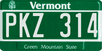 VT license plate PKZ314