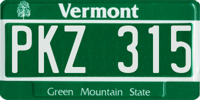 VT license plate PKZ315