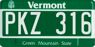 VT license plate PKZ316