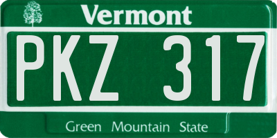 VT license plate PKZ317