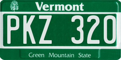 VT license plate PKZ320