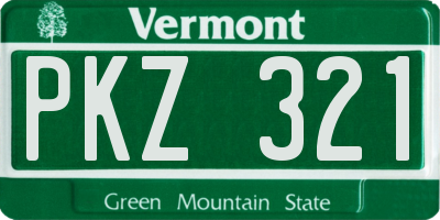 VT license plate PKZ321