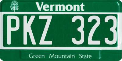 VT license plate PKZ323
