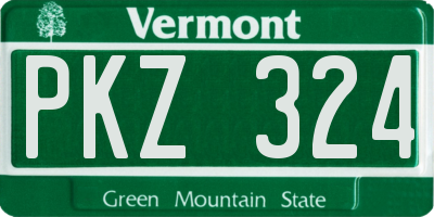 VT license plate PKZ324