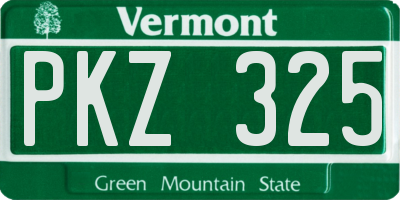 VT license plate PKZ325