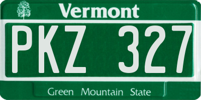VT license plate PKZ327