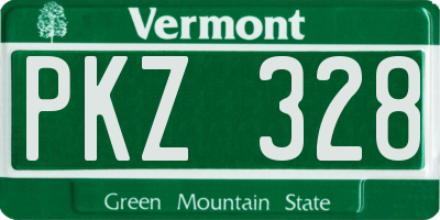 VT license plate PKZ328