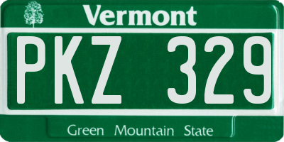 VT license plate PKZ329