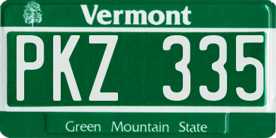 VT license plate PKZ335