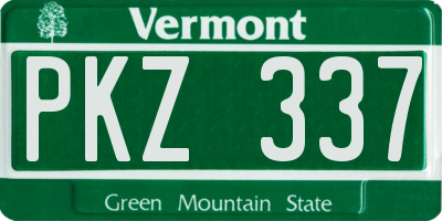 VT license plate PKZ337