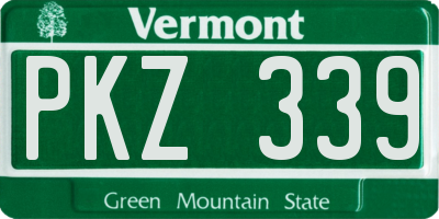 VT license plate PKZ339
