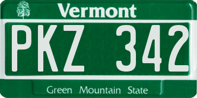 VT license plate PKZ342