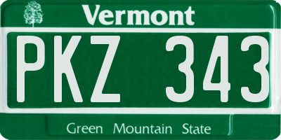 VT license plate PKZ343
