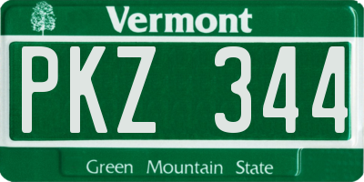VT license plate PKZ344