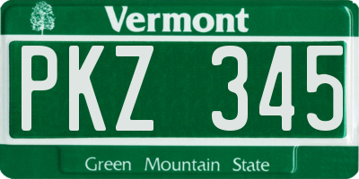 VT license plate PKZ345