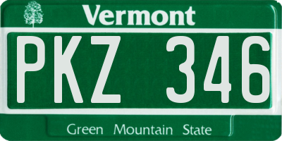 VT license plate PKZ346