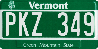 VT license plate PKZ349