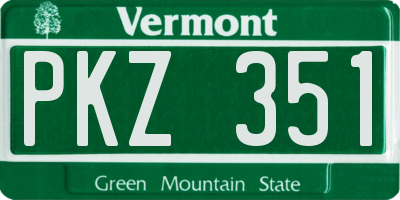 VT license plate PKZ351