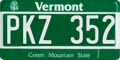 VT license plate PKZ352