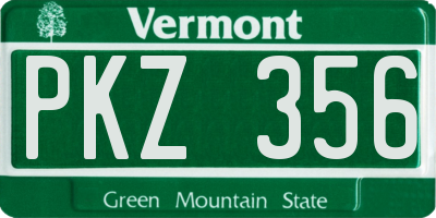 VT license plate PKZ356