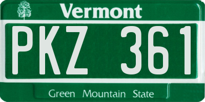 VT license plate PKZ361