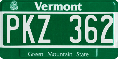 VT license plate PKZ362