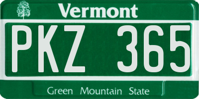 VT license plate PKZ365