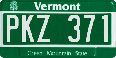 VT license plate PKZ371