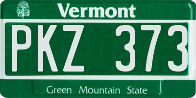 VT license plate PKZ373