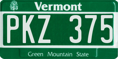 VT license plate PKZ375
