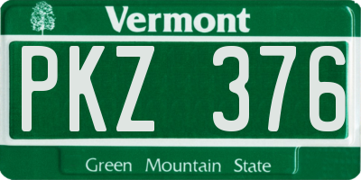 VT license plate PKZ376