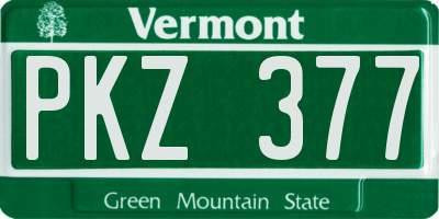 VT license plate PKZ377