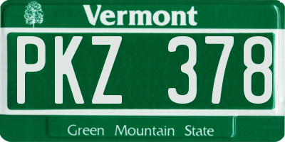 VT license plate PKZ378