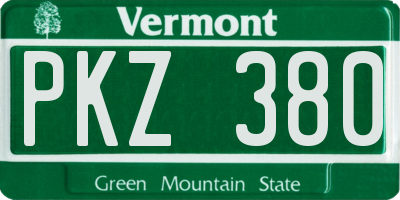 VT license plate PKZ380