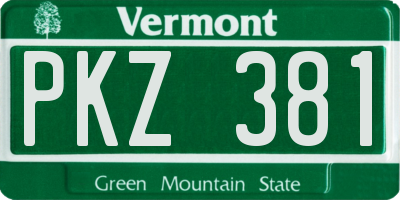 VT license plate PKZ381