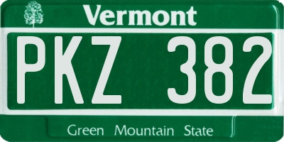 VT license plate PKZ382